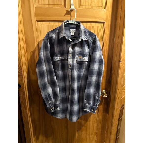 Carhartt Other - Carhartt 2XL Tall heavy flannel blue see wear spot on pocket